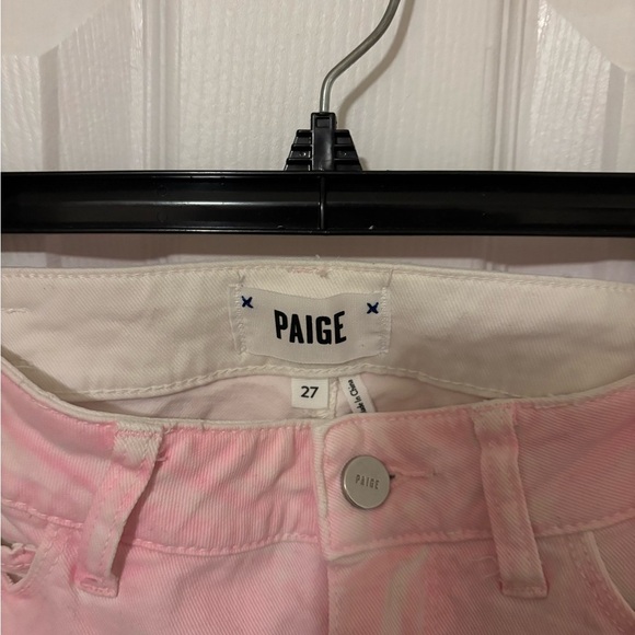 PAIGE Hoxton Slim Ombre Jeans Pink → White → Blue | Size 27 - Picture 4 of 9